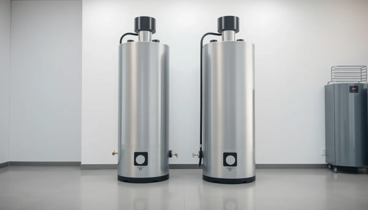 Comparatif de deux chauffe-eau thermodynamiques exposés côte à côte