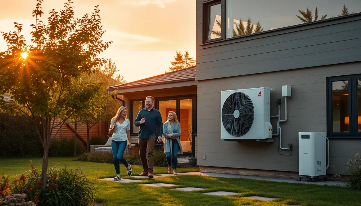 Maison équipée d'une pompe à chaleur Daikin Altherma, adaptée à une famille