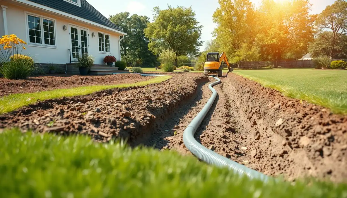 Installation d'un capteur géothermique horizontal dans un jardin
