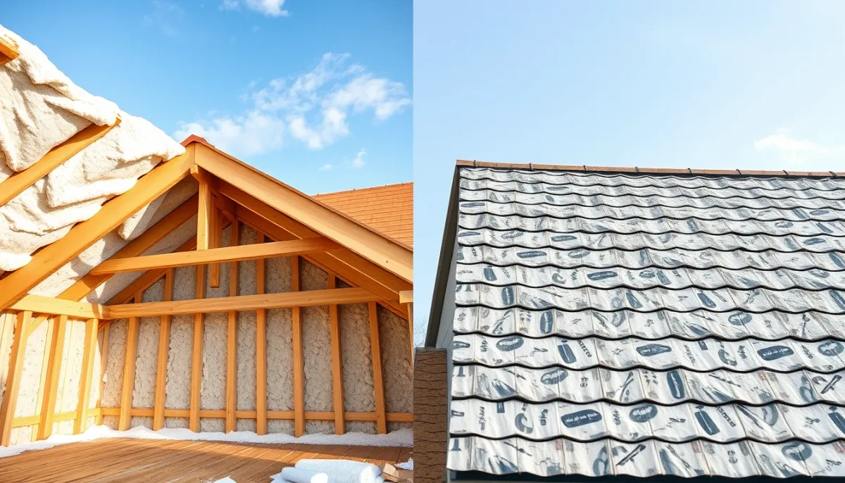 Comparaison entre isolation intérieure des rampants et sarking extérieur