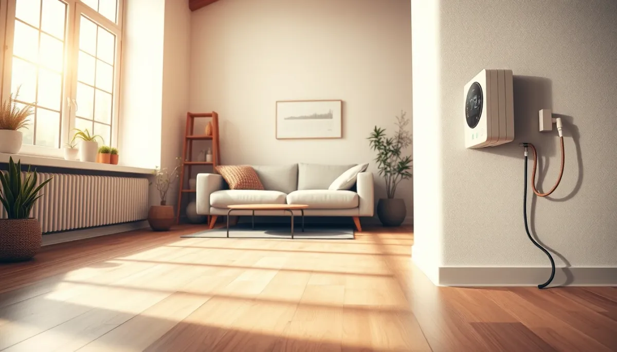 Intérieur confortable chauffé par une pompe à chaleur, illustrant le confort au quotidien