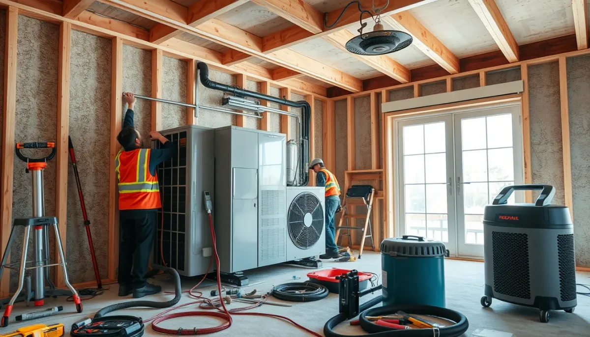 Installation d'une pompe à chaleur dans une maison en rénovation