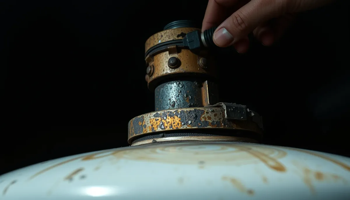 Ballon thermodynamique ancien et corrodé nécessitant un remplacement