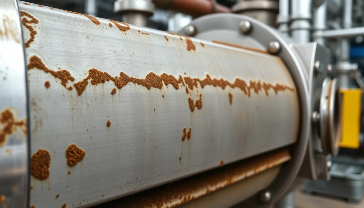 Échangeur à plaques en inox encrassé par des dépôts de fer