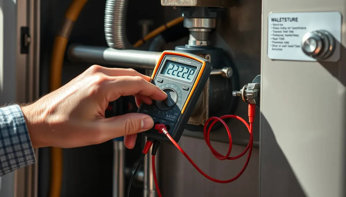 Test d'une sonde de température avec un multimètre sur un ballon thermodynamique