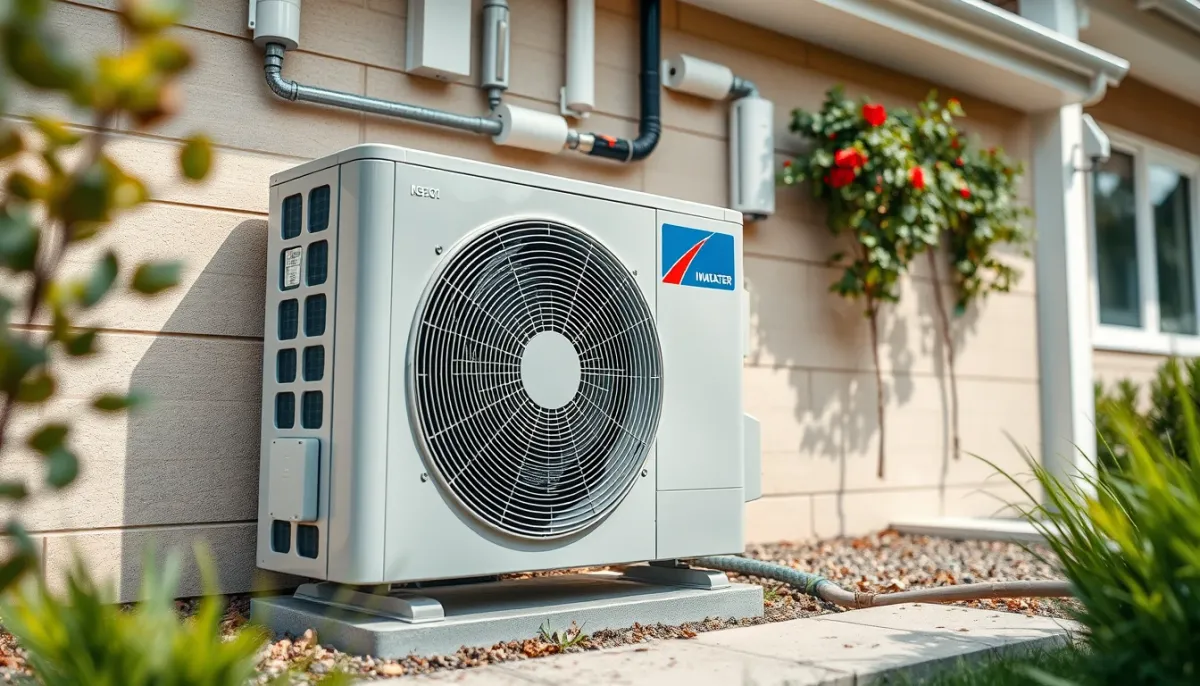 Pompe à chaleur air/eau installée à l'extérieur d'une maison