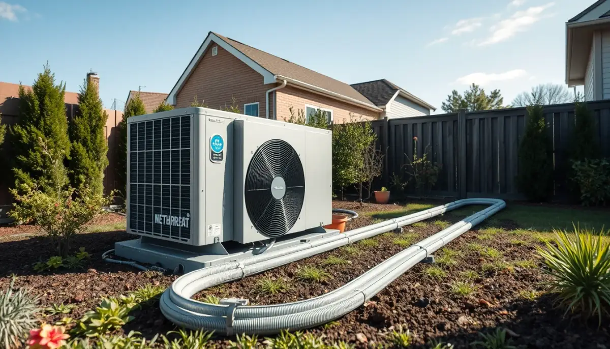 Installation d'une pompe à chaleur géothermique dans un jardin