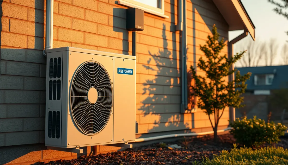 Pompe à chaleur air/eau moderne installée en extérieur