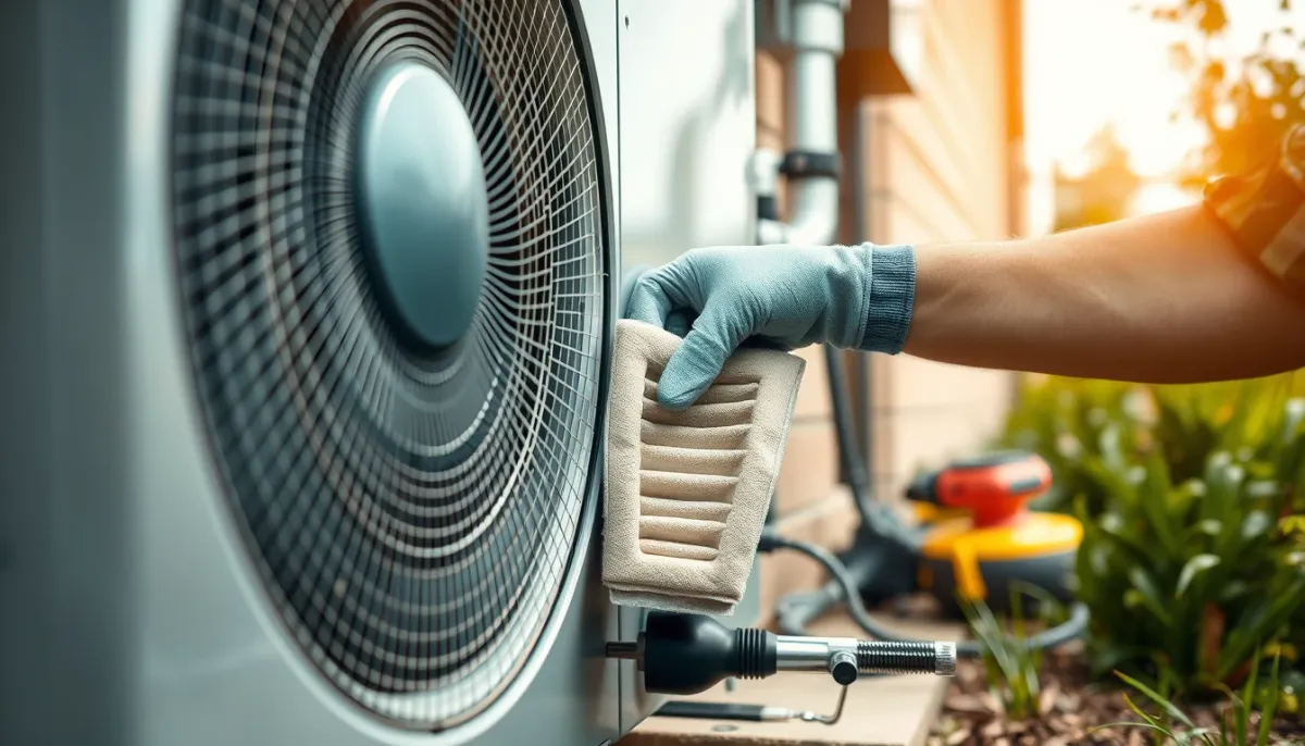 Nettoyage des filtres d'une pompe à chaleur par un professionnel, entretien courant